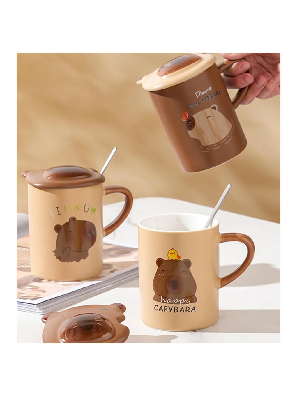 Karışık Brown Temalı Seramik Kupa-2