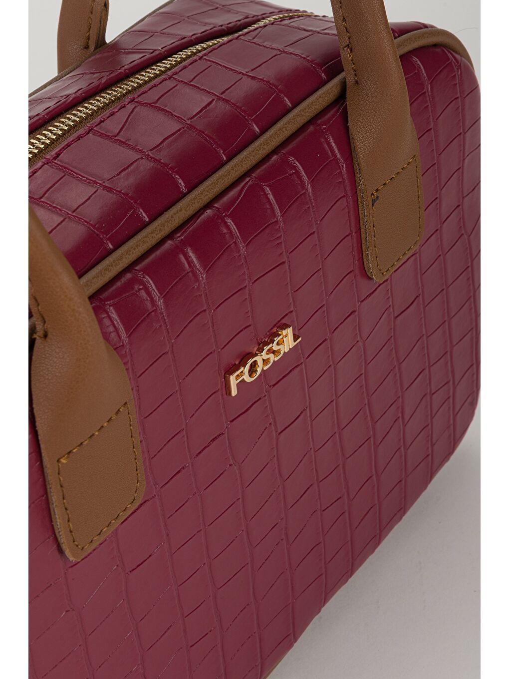 Kırmızı Kadın Croco Desen El ve Omuz Çantası-2
