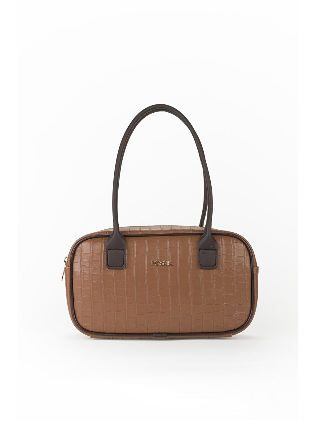 Kahverengi Kadın Croco Desen El ve Omuz Çantası