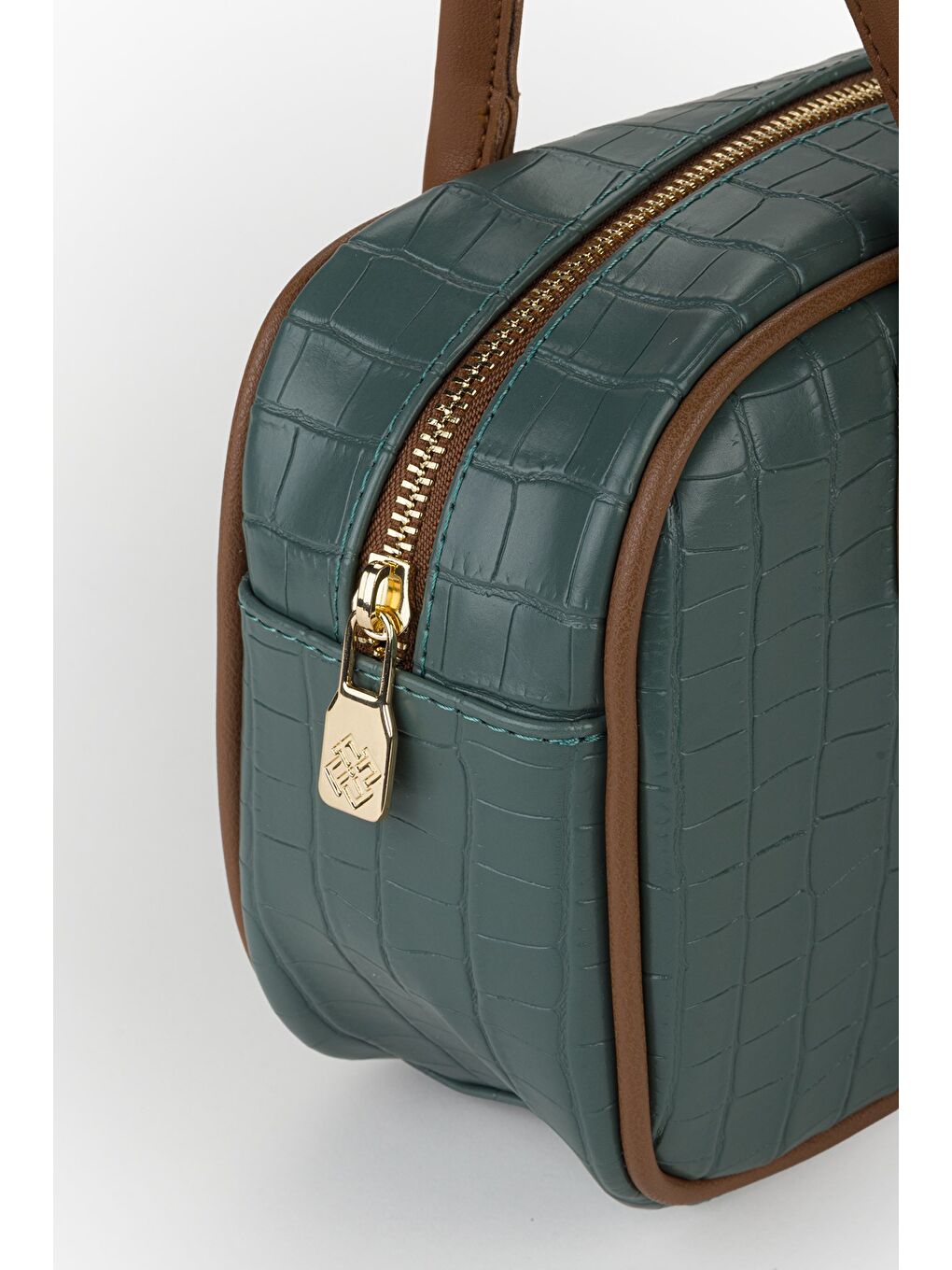Yeşil Kadın Croco Desen El ve Omuz Çantası-3