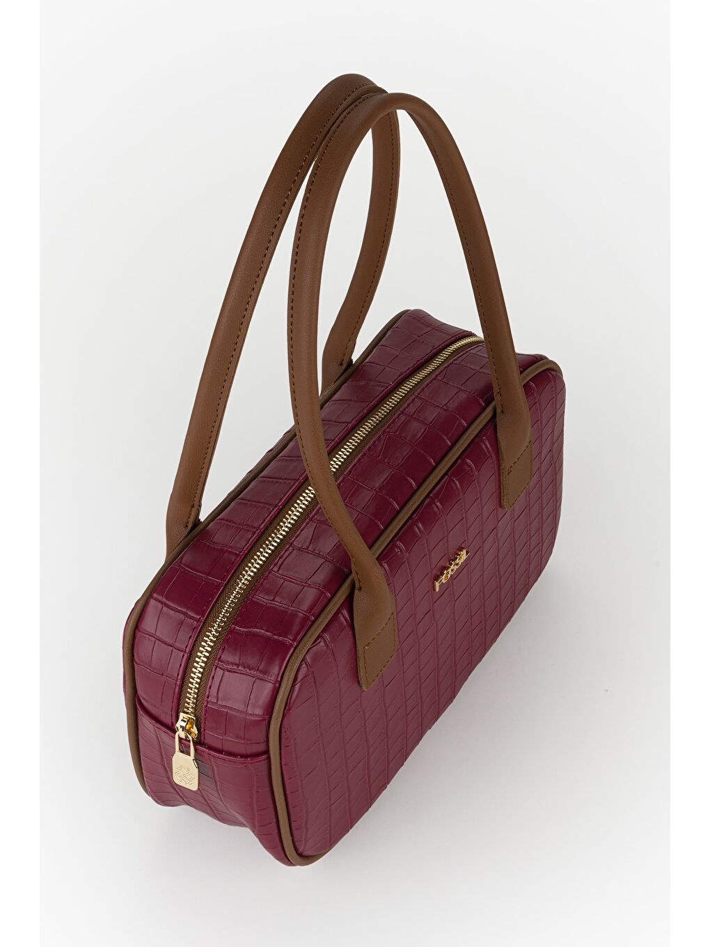 Kırmızı Kadın Croco Desen El ve Omuz Çantası-3
