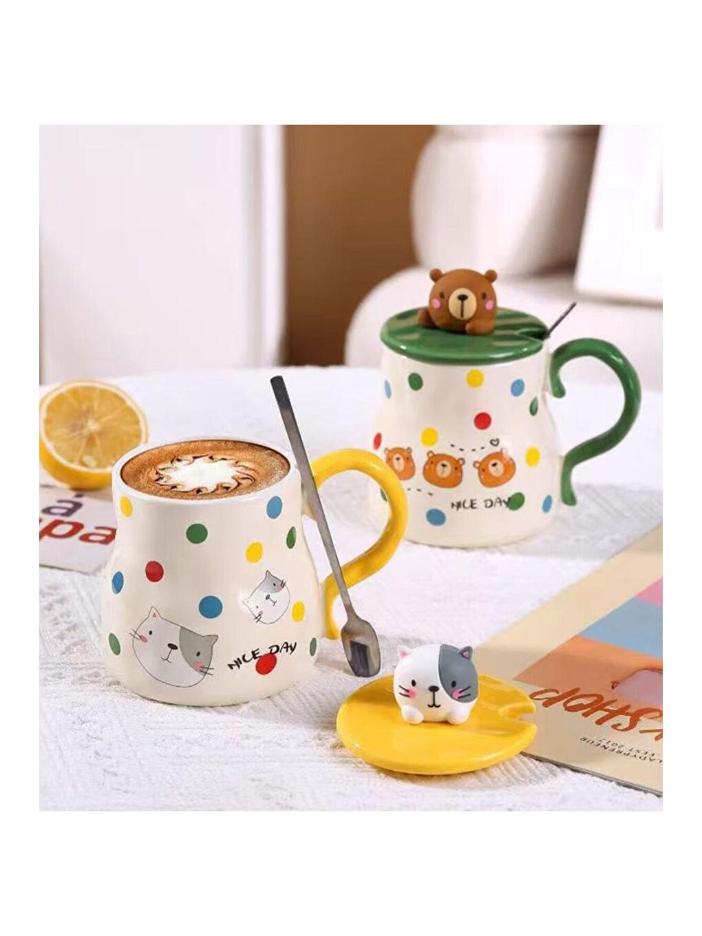 Karışık Mutlu Sabahlar Temalı Seramik Kupa-2