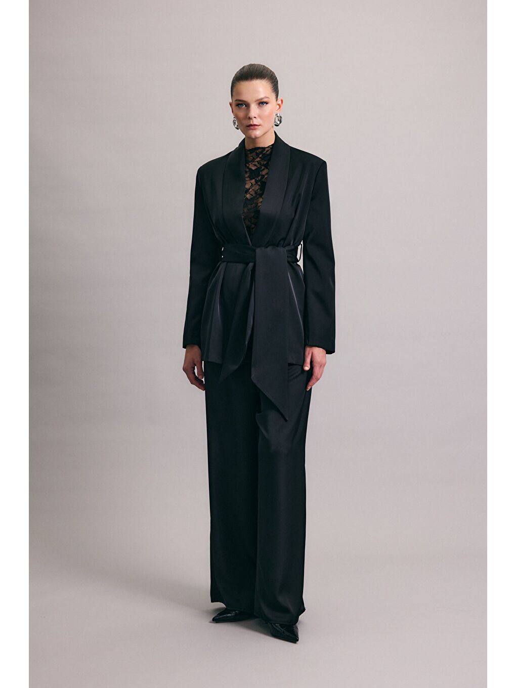 Saten Pantolon - Siyah-1