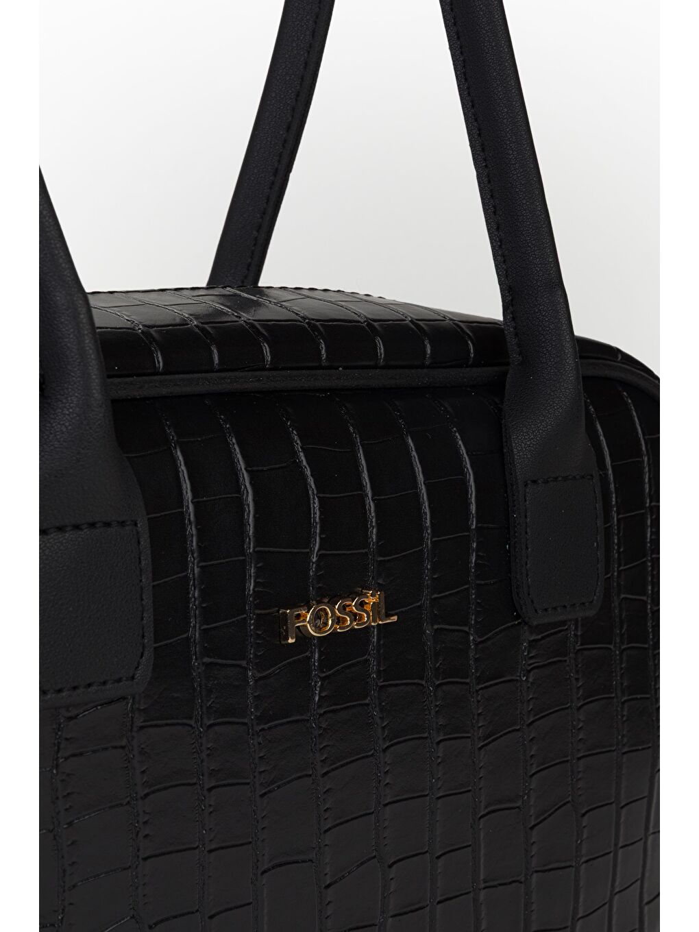 Siyah Kadın Croco Desen El ve Omuz Çantası-2