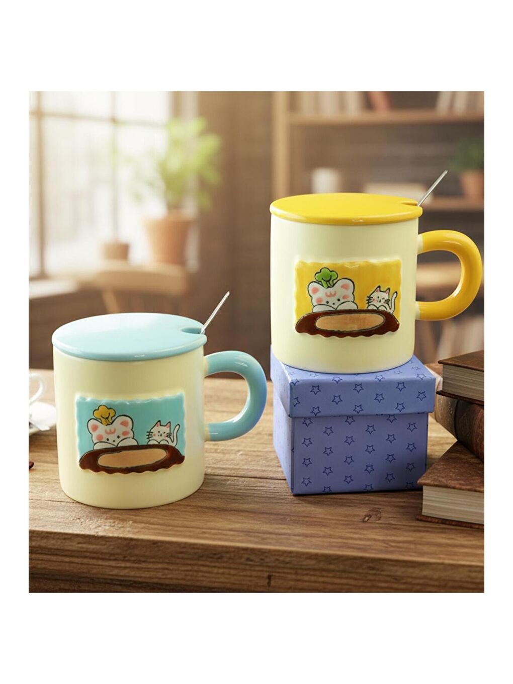 Karışık Minik Kediler Temalı Seramik Kupa-1