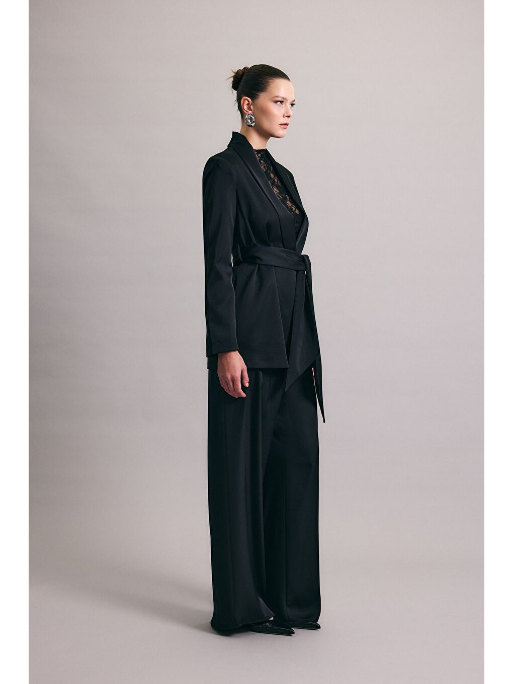 Saten Pantolon - Siyah-2