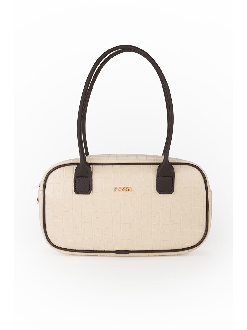 Bej Kadın Croco Desen El ve Omuz Çantası