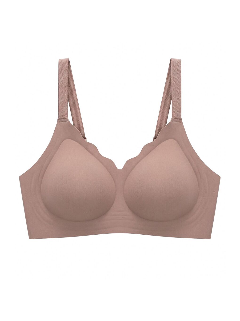 Seamless Bra - Smooth | Kahverengi Lazer Kesim Balensiz Ayarlanabilir Askılı Dikişsiz Kadın Sütyen