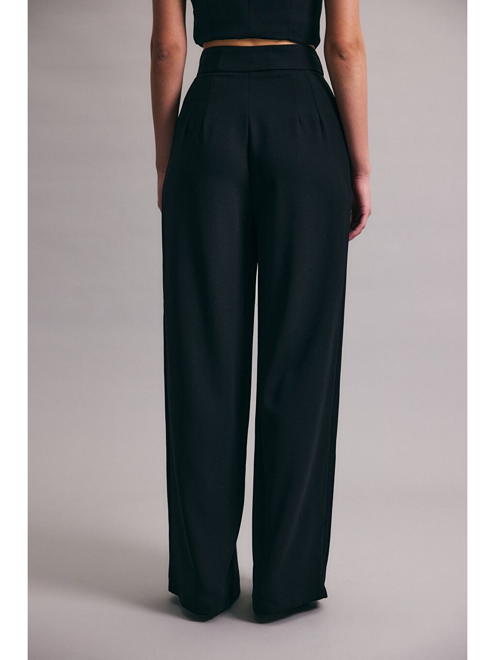 Eva Krep Pantolon - Siyah-7