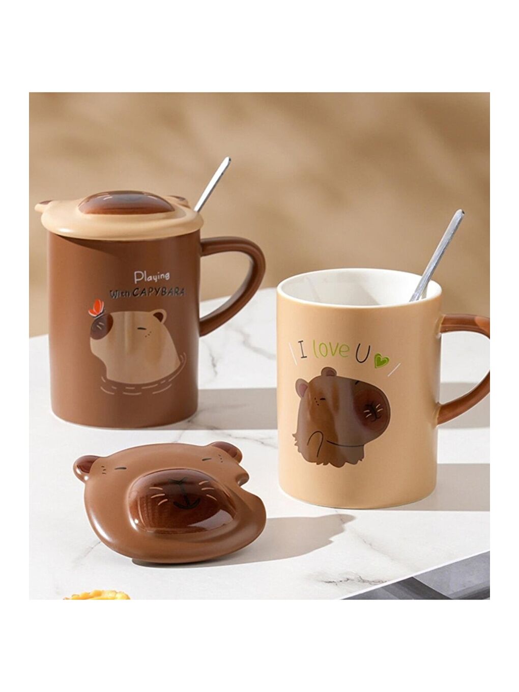 Karışık Brown Temalı Seramik Kupa-4