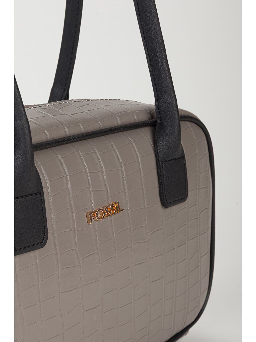 Bej Kadın Croco Desen El ve Omuz Çantası-2