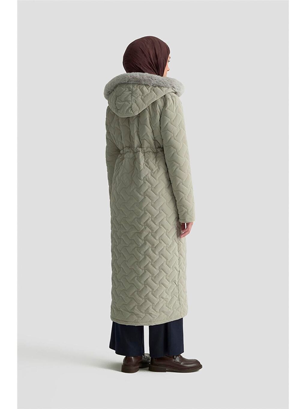 Bej Kürklü Kapitone Kaban 25Kd2501 Taş-4