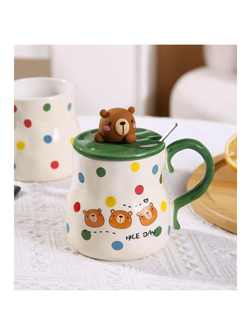 Karışık Mutlu Sabahlar Temalı Seramik Kupa-4