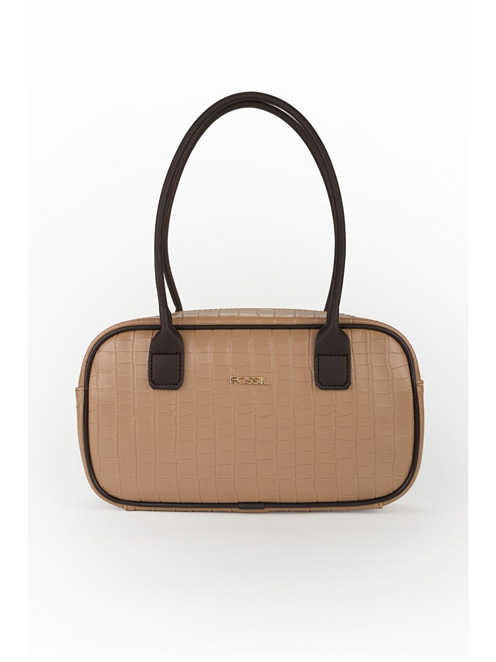 Kahverengi Kadın Croco Desen El ve Omuz Çantası