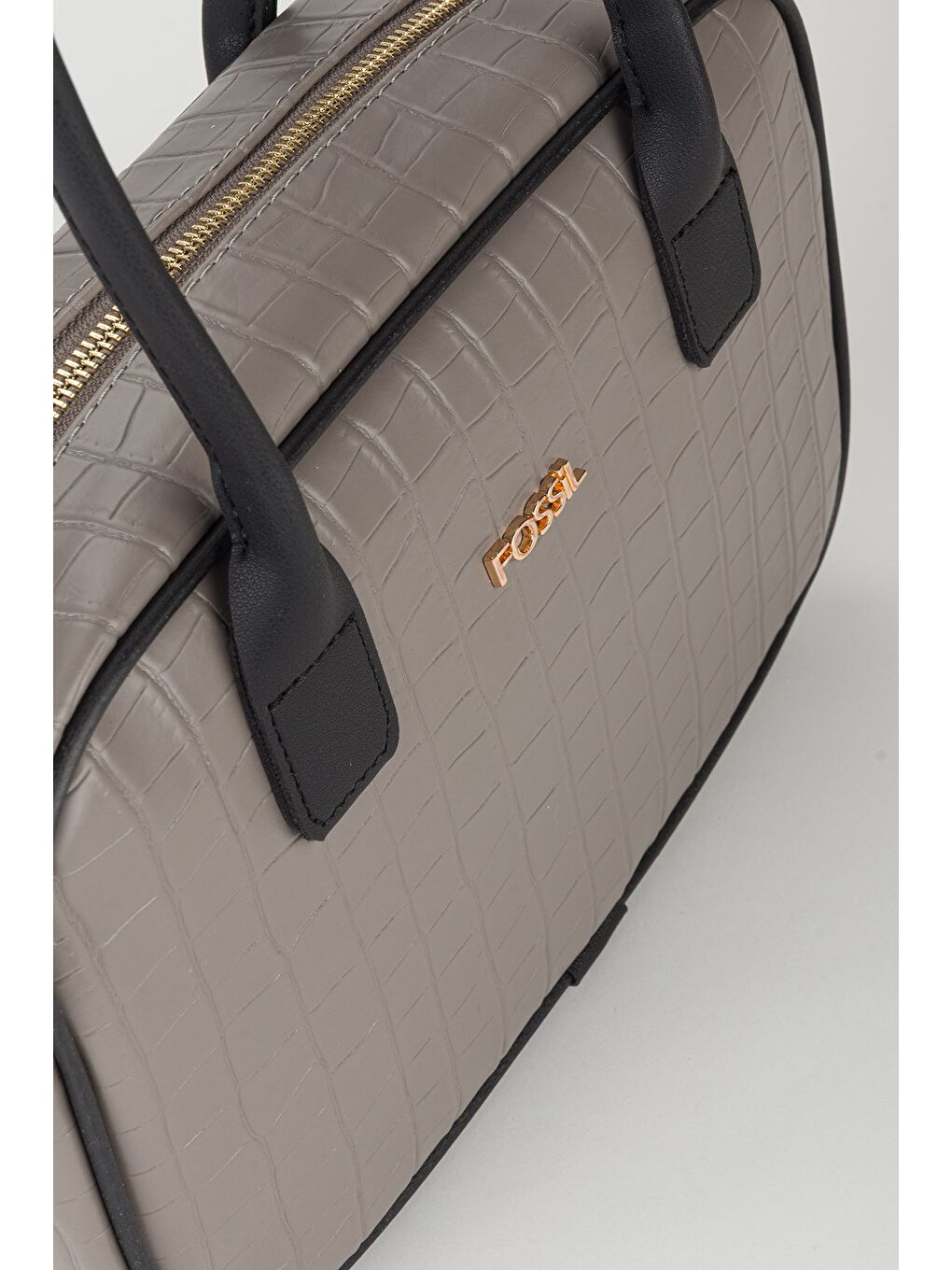 Bej Kadın Croco Desen El ve Omuz Çantası-3