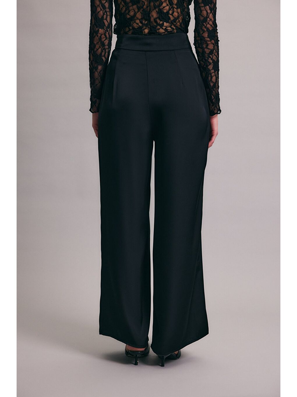 Saten Pantolon - Siyah-6