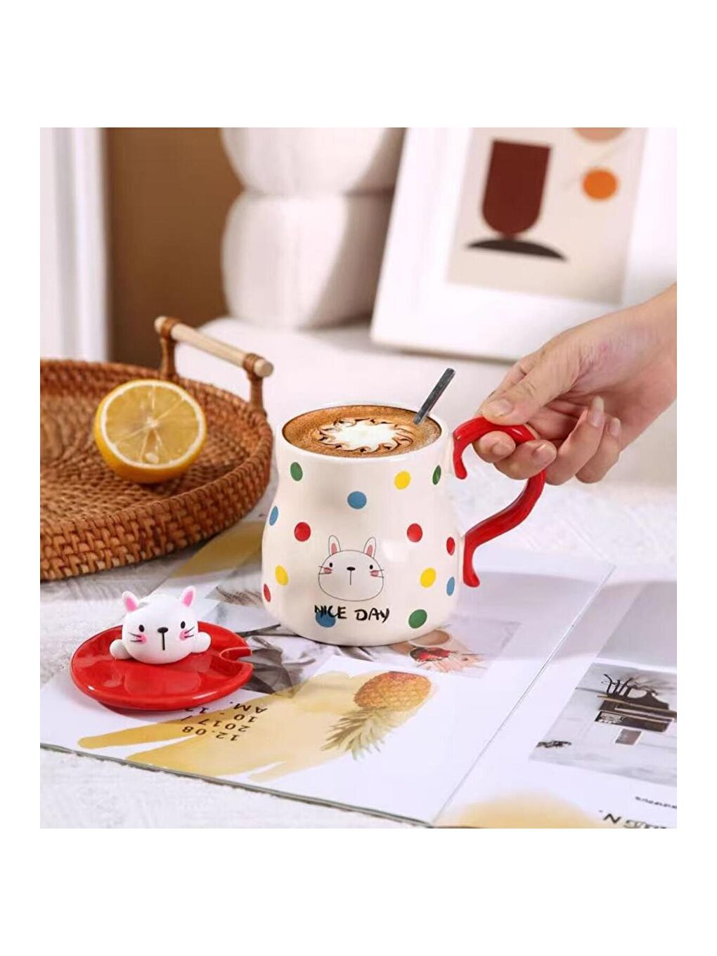 Karışık Mutlu Sabahlar Temalı Seramik Kupa-5