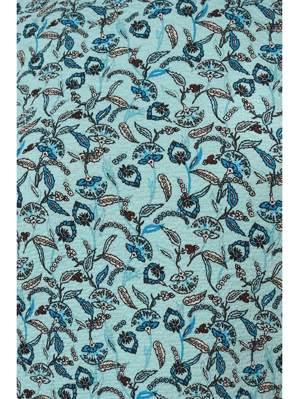 Mavi Büyük Beden Kısa Kollu Bisiklet Yaka Çini Desenli T-shirt 304190-4