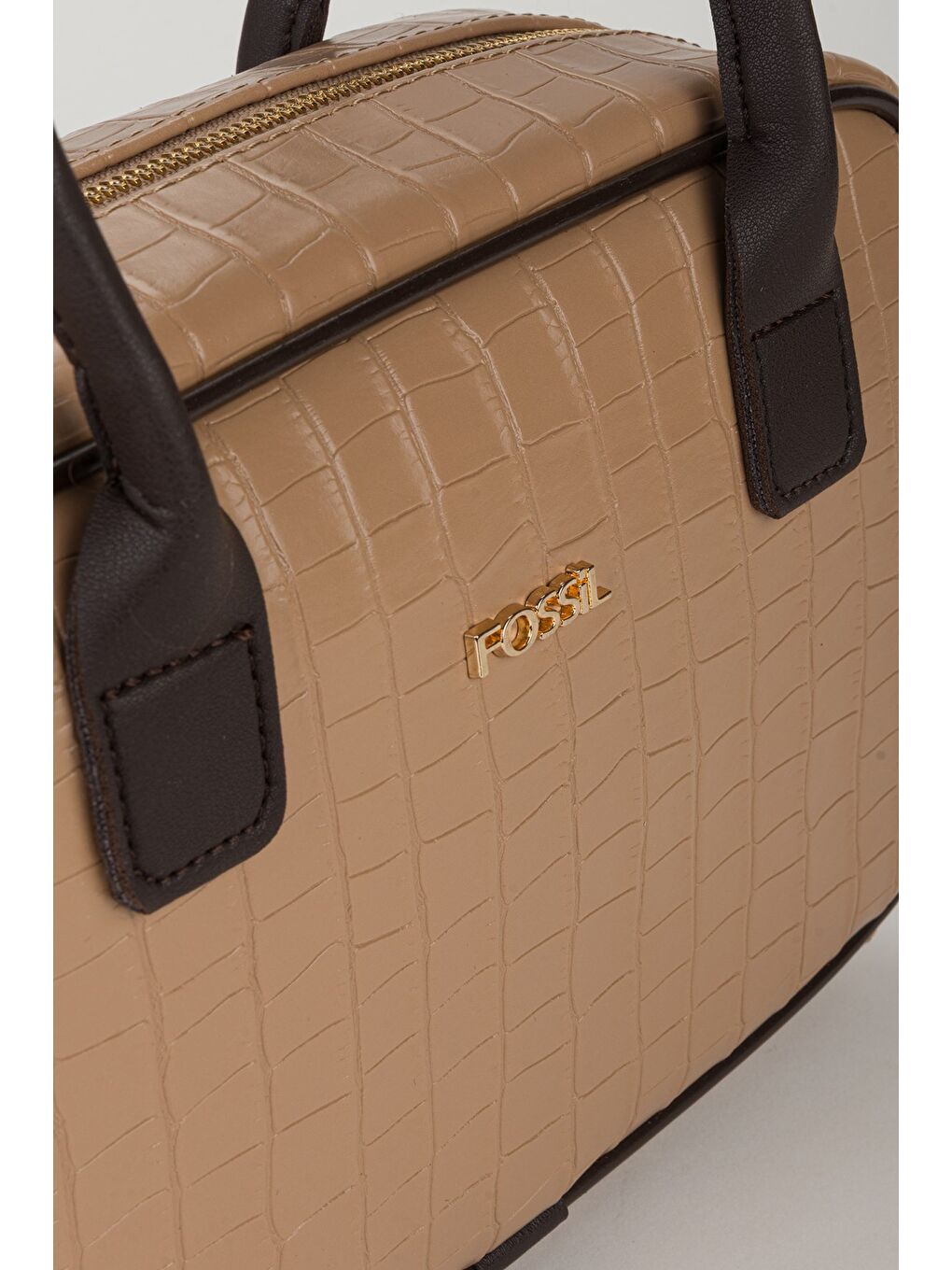 Kahverengi Kadın Croco Desen El ve Omuz Çantası-2