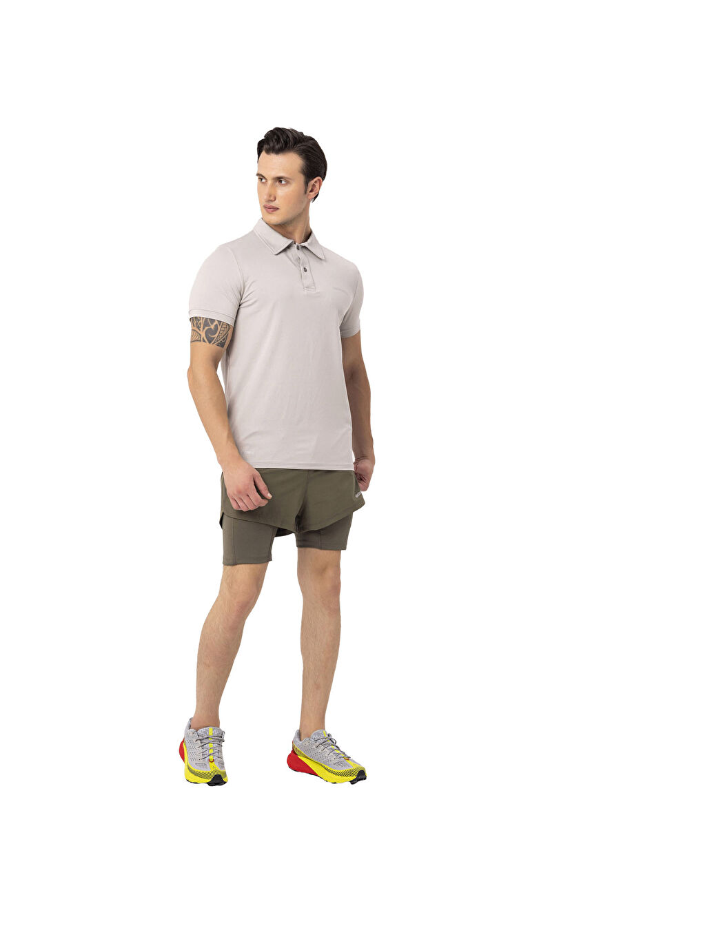 Pro Erkek Gri Polo Tişört-1