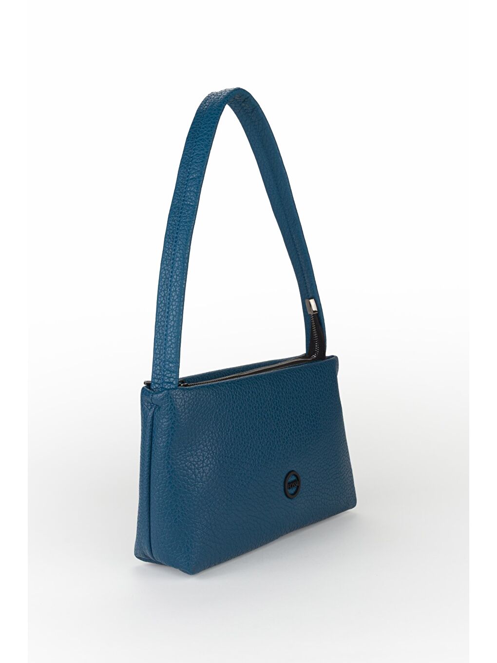 Mavi Kadın Yumuşak Deri Baget El ve Omuz Çantası-1