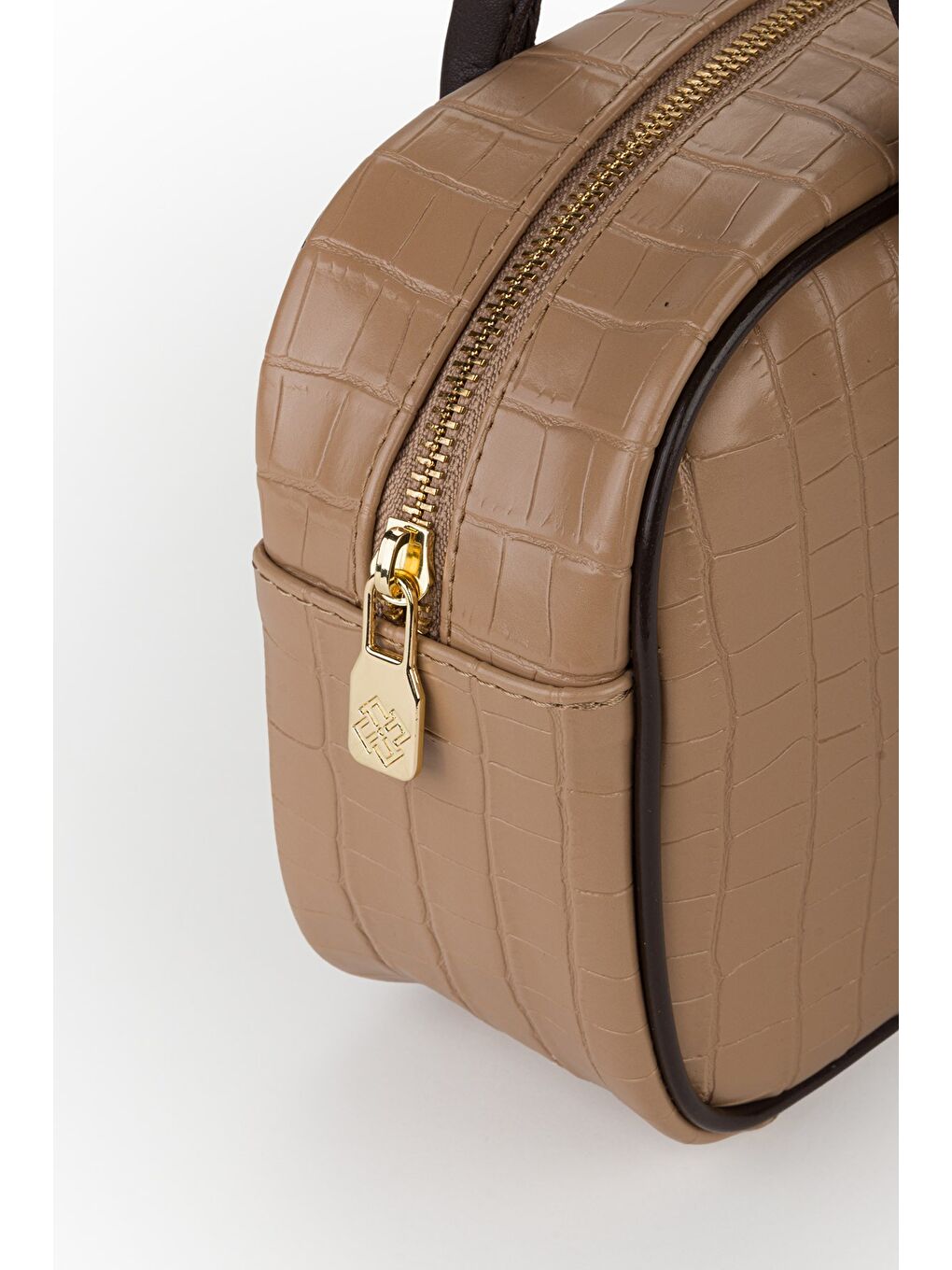 Kahverengi Kadın Croco Desen El ve Omuz Çantası-3