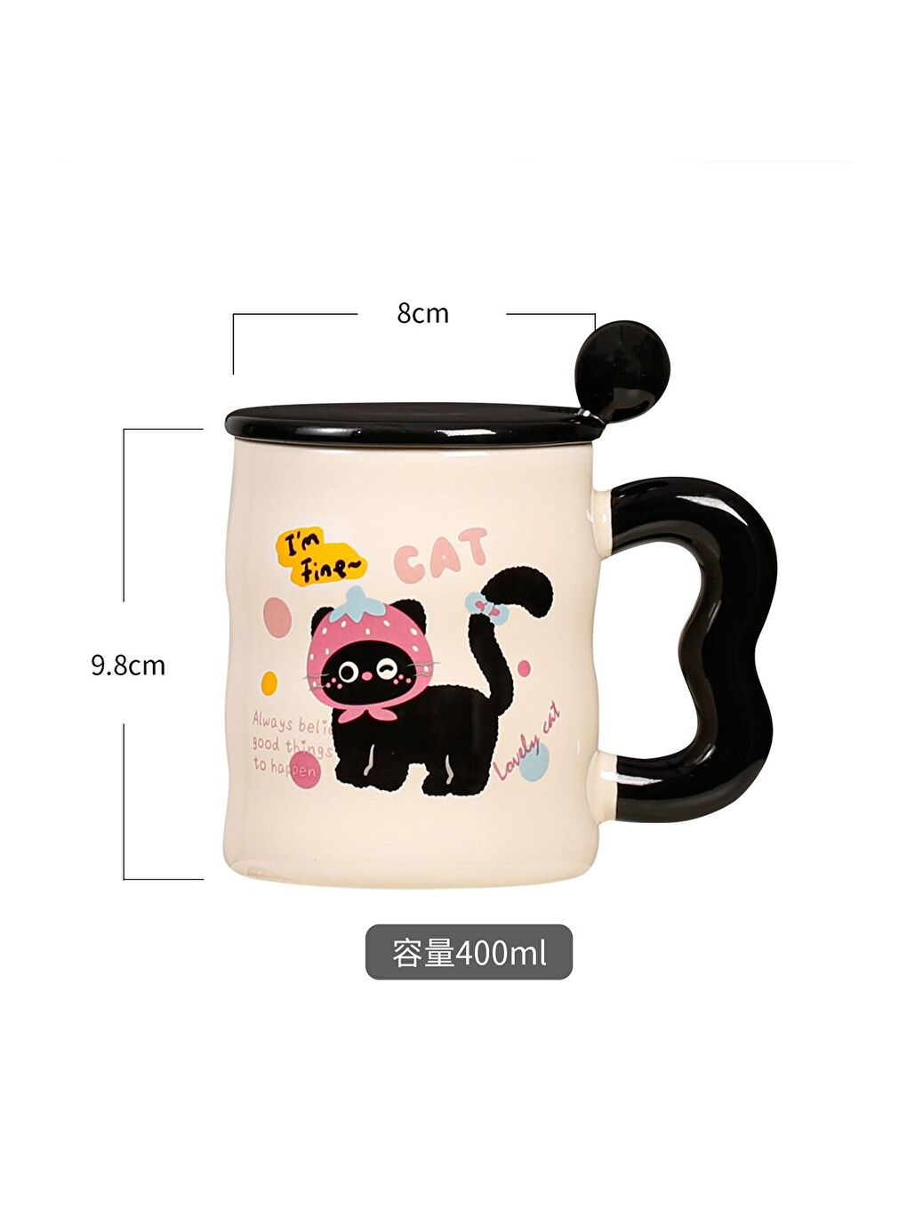 Karışık Kara Kedi Temalı Seramik Kupa-1