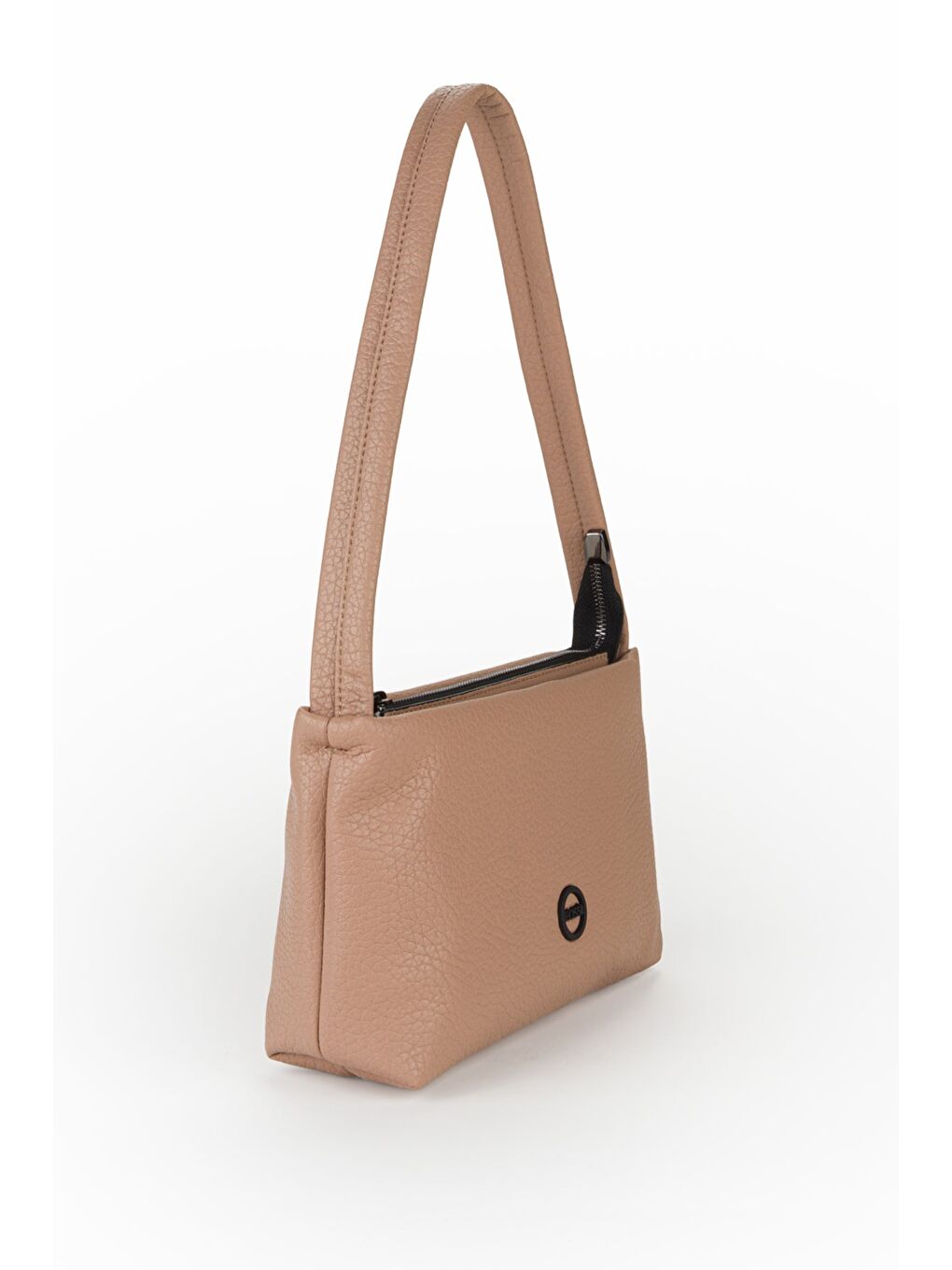 Bej Kadın Yumuşak Deri Baget El ve Omuz Çantası-1