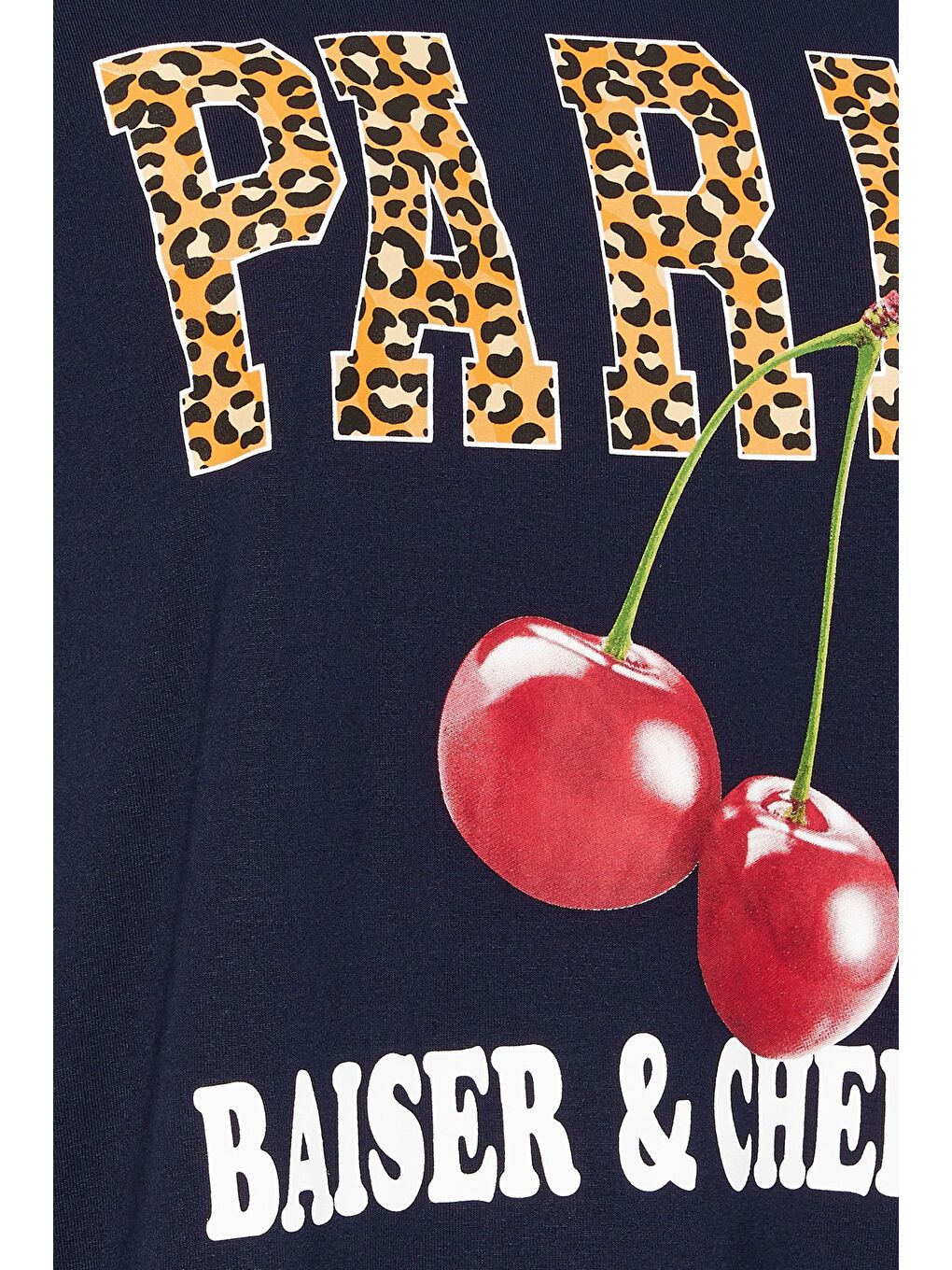 Lacivert Büyük Beden Kısa Kollu Bisiklet Yaka Baskılı T-shirt 304174-4