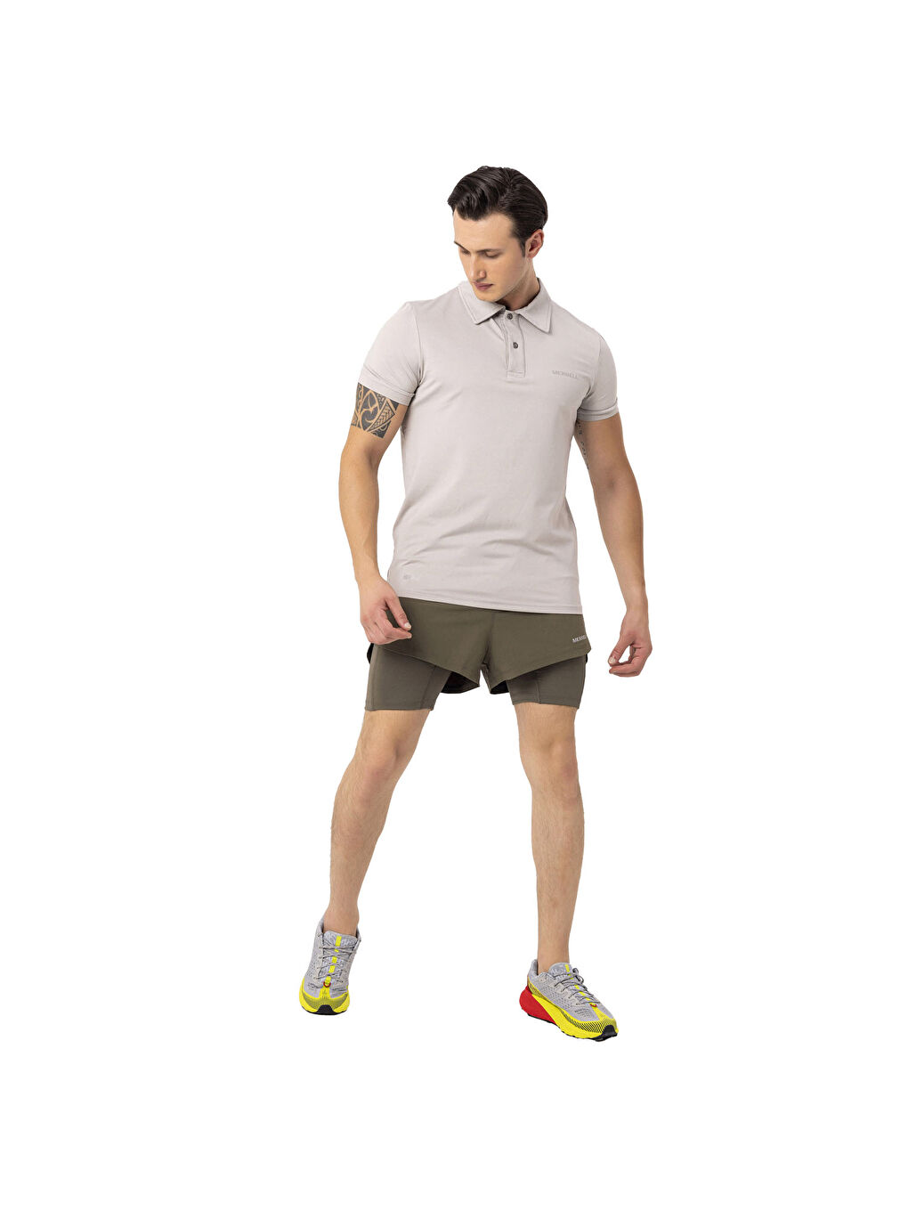 Pro Erkek Gri Polo Tişört-5