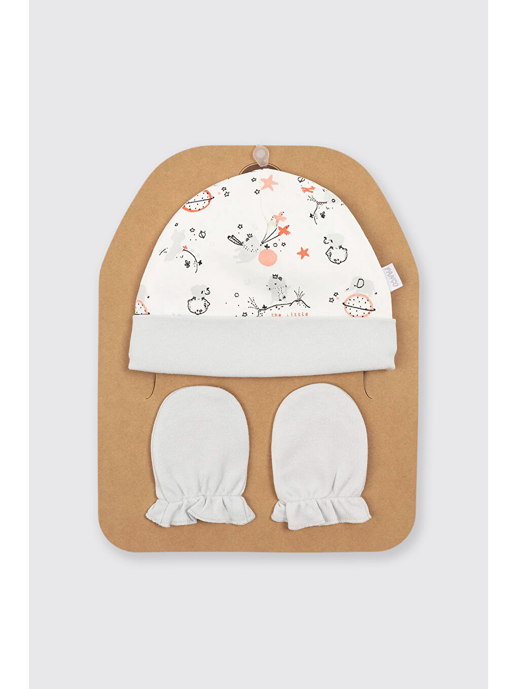 Yenidoğan Ekru Şapka Eldiven Set-2