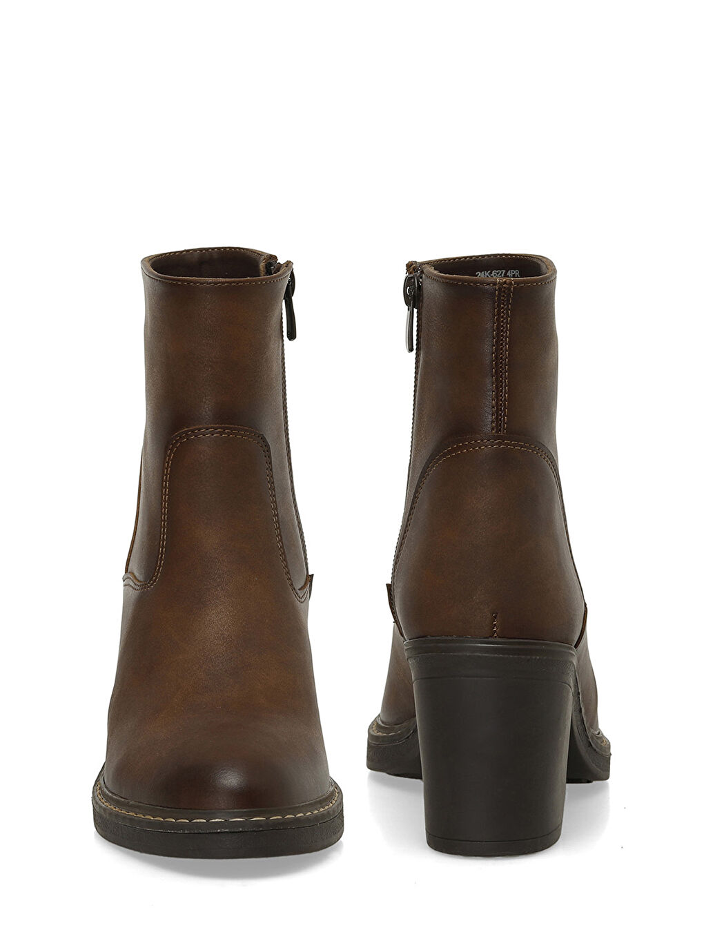 Kahverengi 24K-627 4PR Taba Kadın Topuklu Bot-4