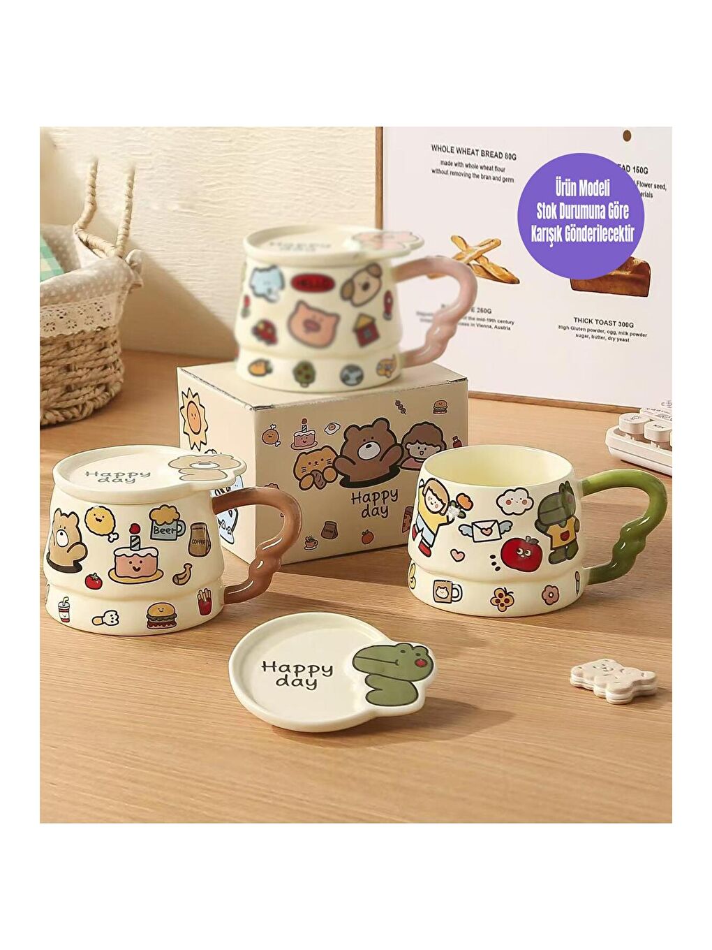 Karışık Hapyy Day Hayvan Temalı Seramik Kupa