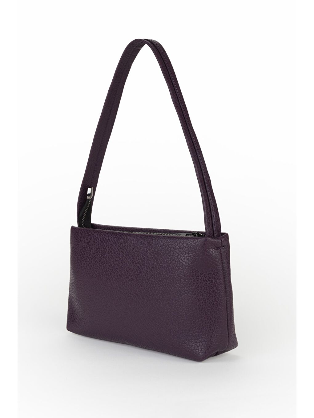 Mürdüm Kadın Yumuşak Deri Baget El ve Omuz Çantası-3