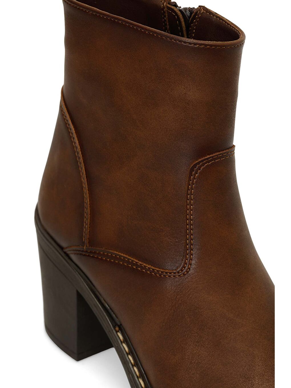 Kahverengi 24K-627 4PR Taba Kadın Topuklu Bot-6