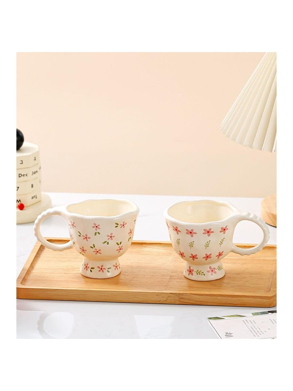 Karışık Kır Çiçeği Temalı Seramik Kupa-2