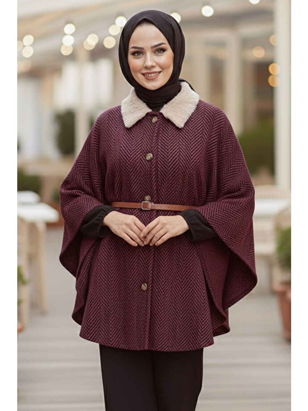 Kırmızı Zikzak Desenli Kemerli Pamço Kirmizi - 27987-KIRMIZI-1