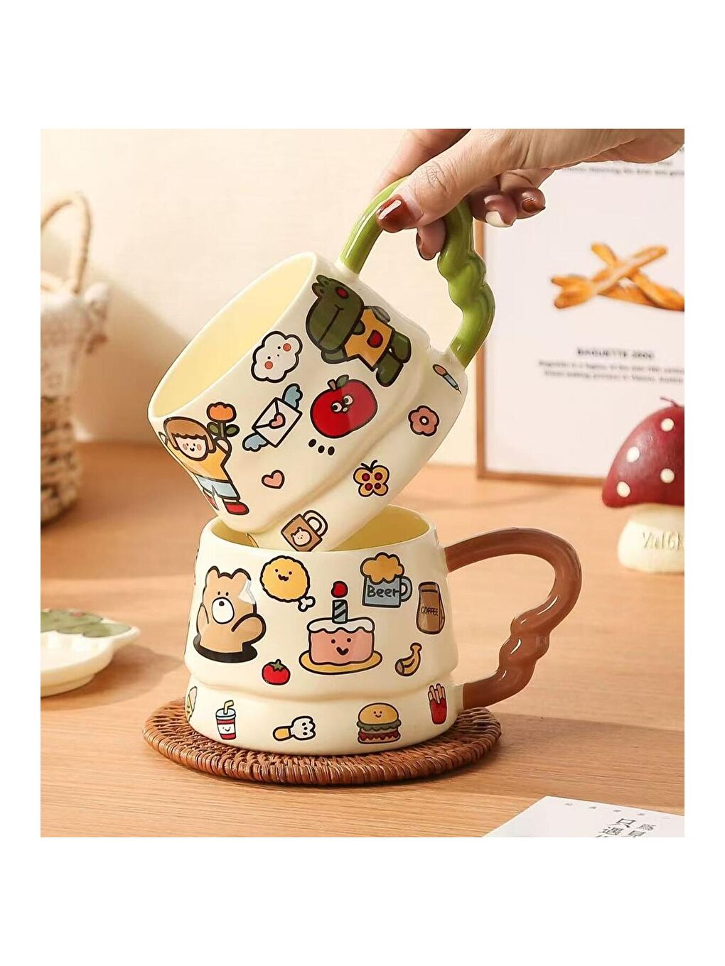 Karışık Hapyy Day Hayvan Temalı Seramik Kupa-1