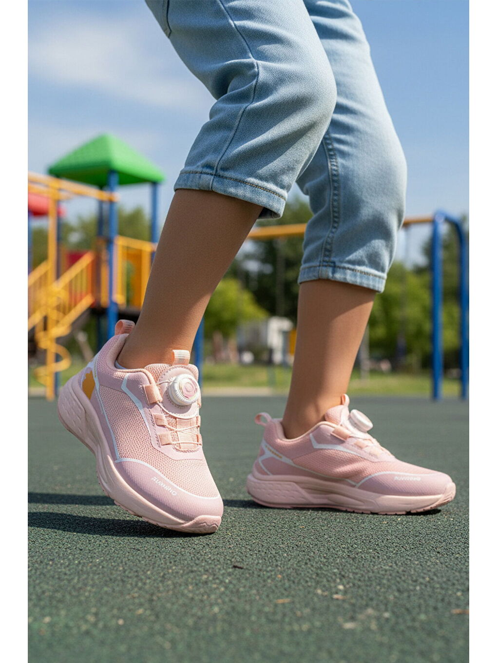 Pembe Misina Bağcıklı Fileli Hafif Kız Çocuk Spor Ayakkabı 2036 F-2