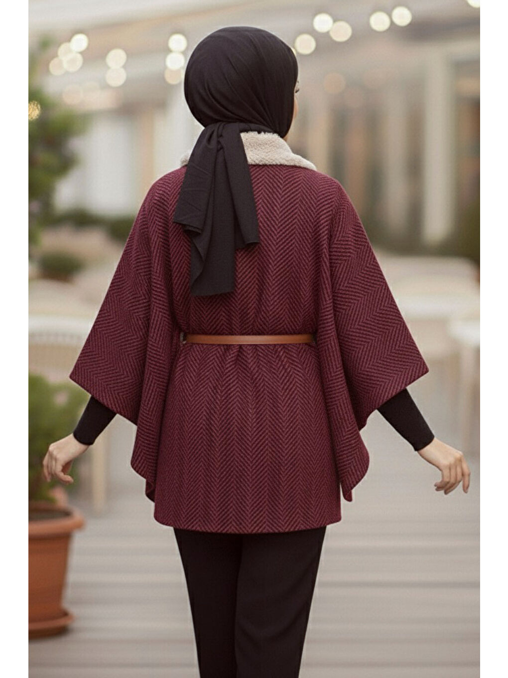 Kırmızı Zikzak Desenli Kemerli Pamço Kirmizi - 27987-KIRMIZI-2