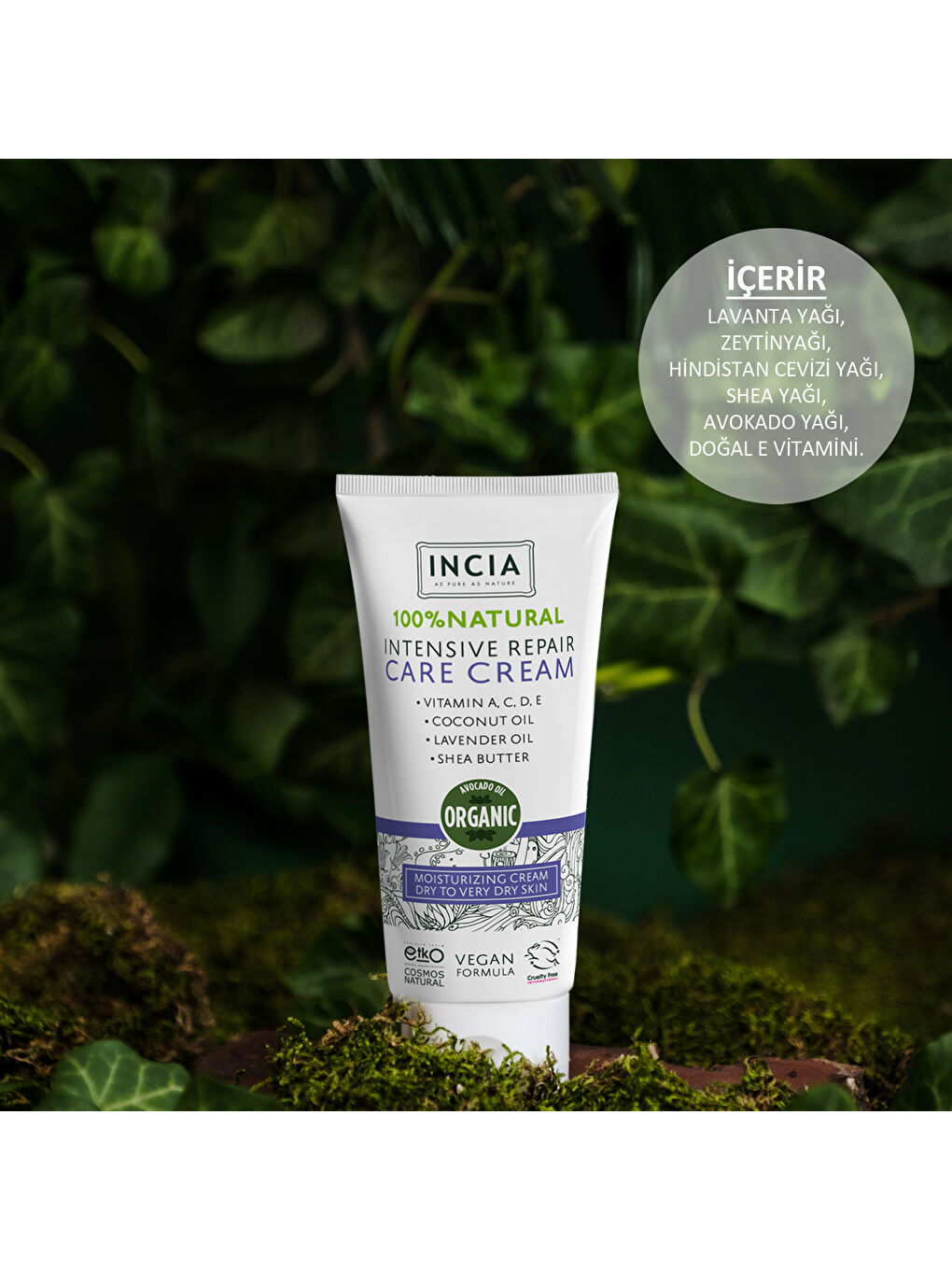 %100 Doğal Onarıcı Bakım Kremi Yoğun Nemlendirici Cilt Bakım Lavanta Avokado Shea Vegan 50 ml-2