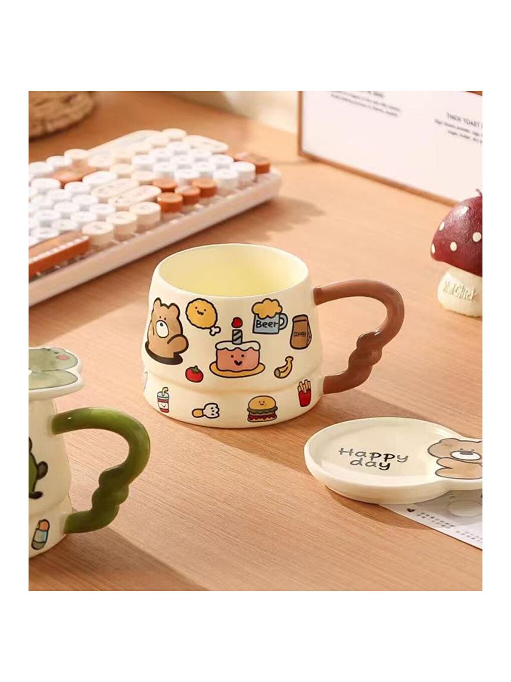 Karışık Hapyy Day Hayvan Temalı Seramik Kupa-2