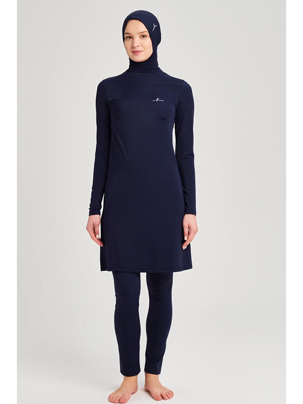Lacivert Elastanlı 5 Parça Tam Tesettür Mayo Takımı 6028