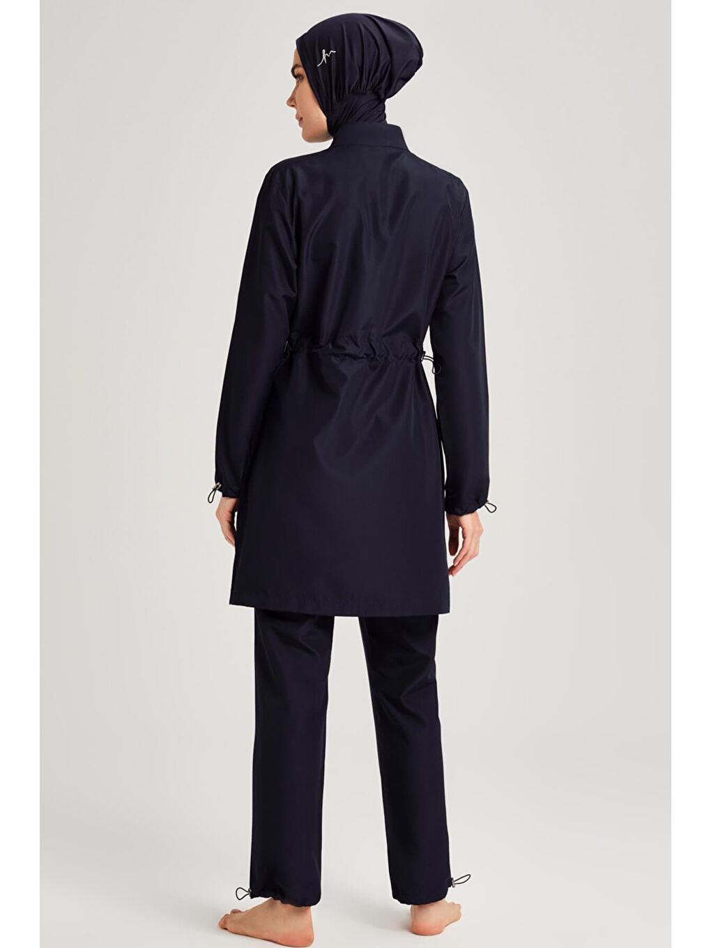 Lacivert Dokuma 5 Parça Tam Tesettür Mayo Takımı 6026-1