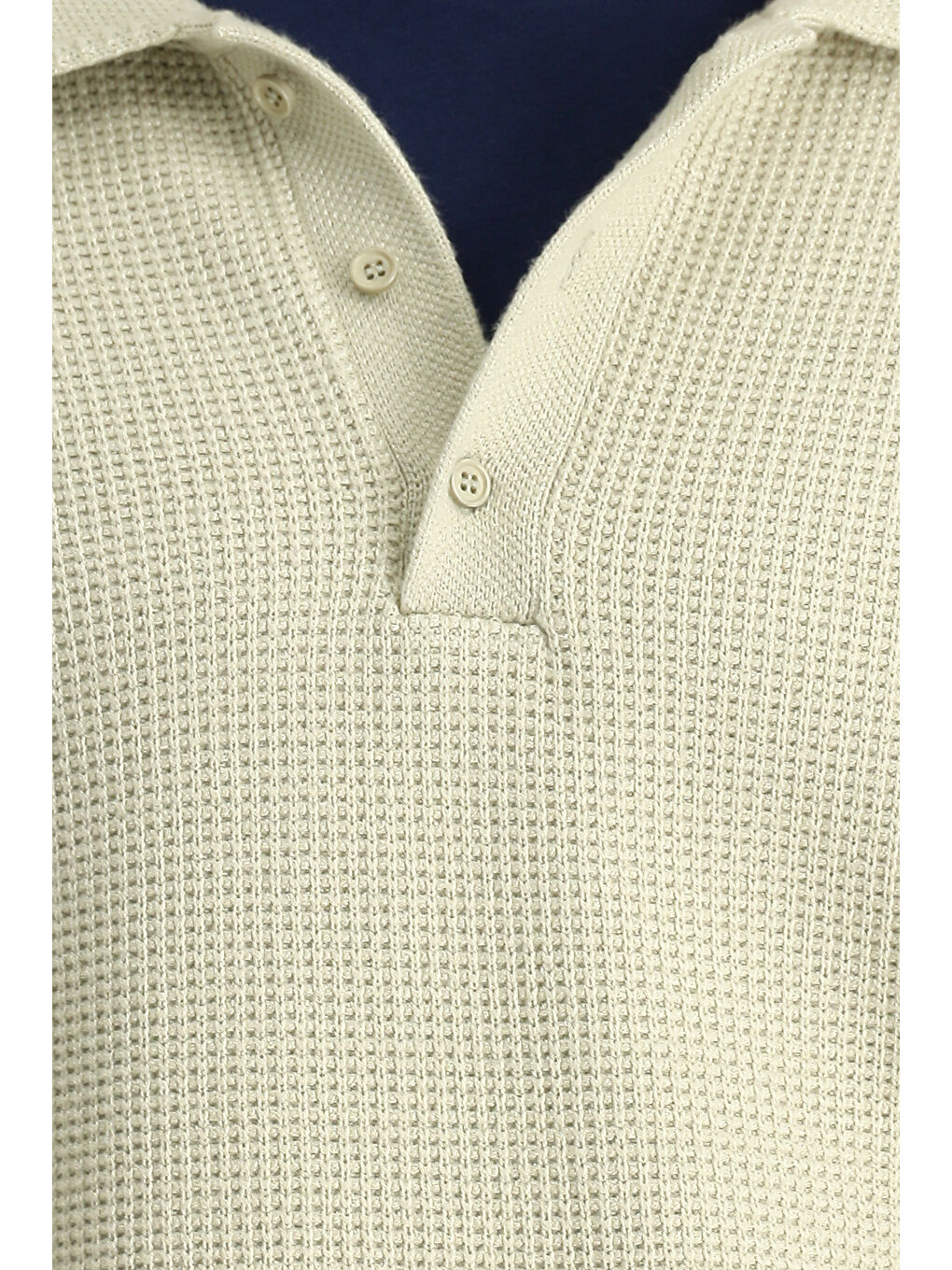 Bej Polo Yaka Oversize Ekstra Rahat Kesim Desenli Triko Kazak-5