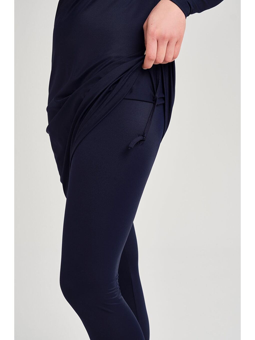 Lacivert Elastanlı 5 Parça Tam Tesettür Mayo Takımı 6028-2