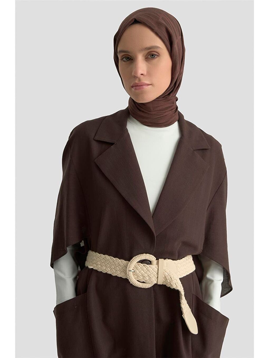 Kahverengi Düğme Detaylı Oversize Giy Çık 25Y5808 Kakao