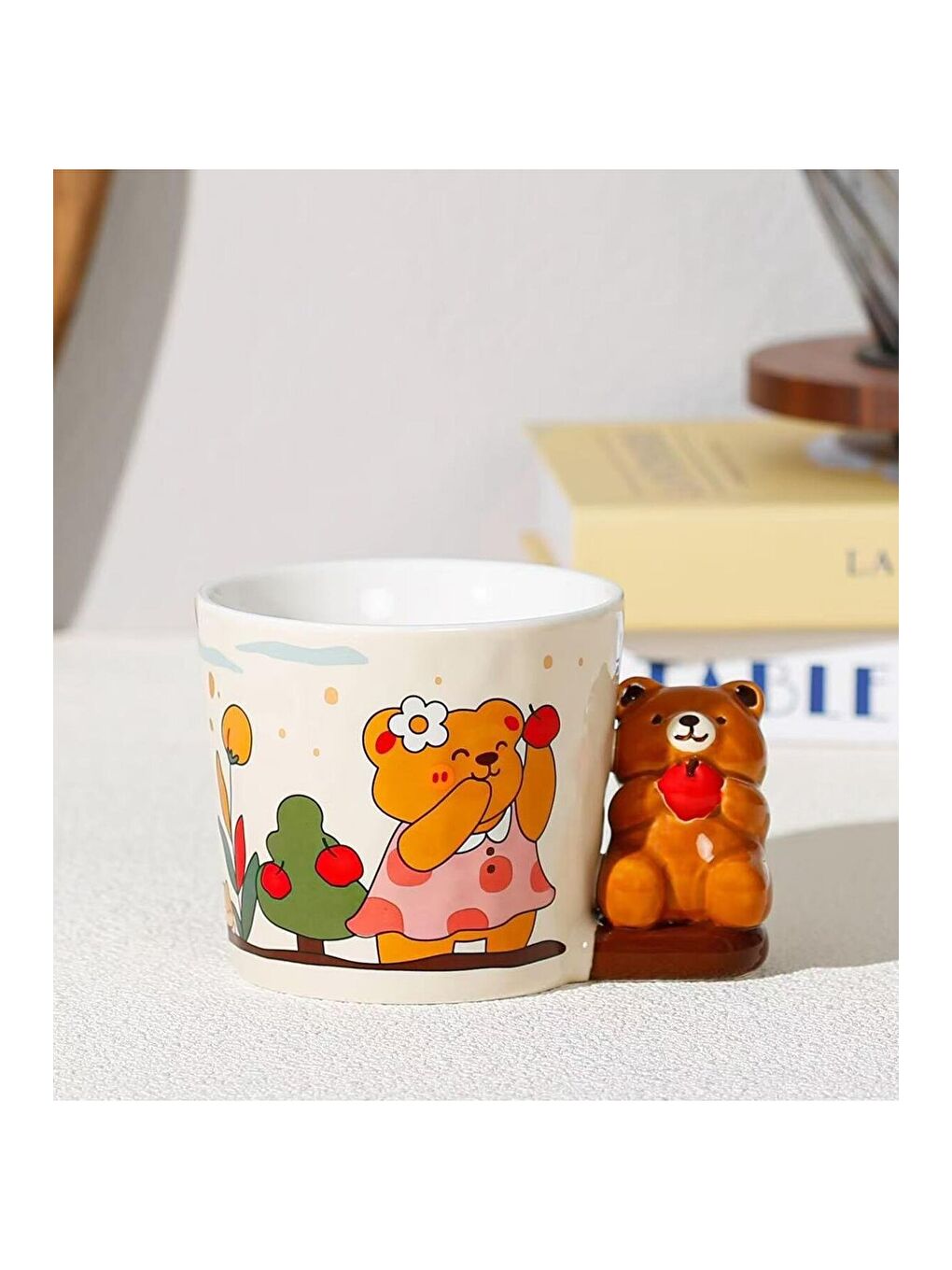 Karışık Gülümseyen Ayıcık Temalı Seramik Kupa-2