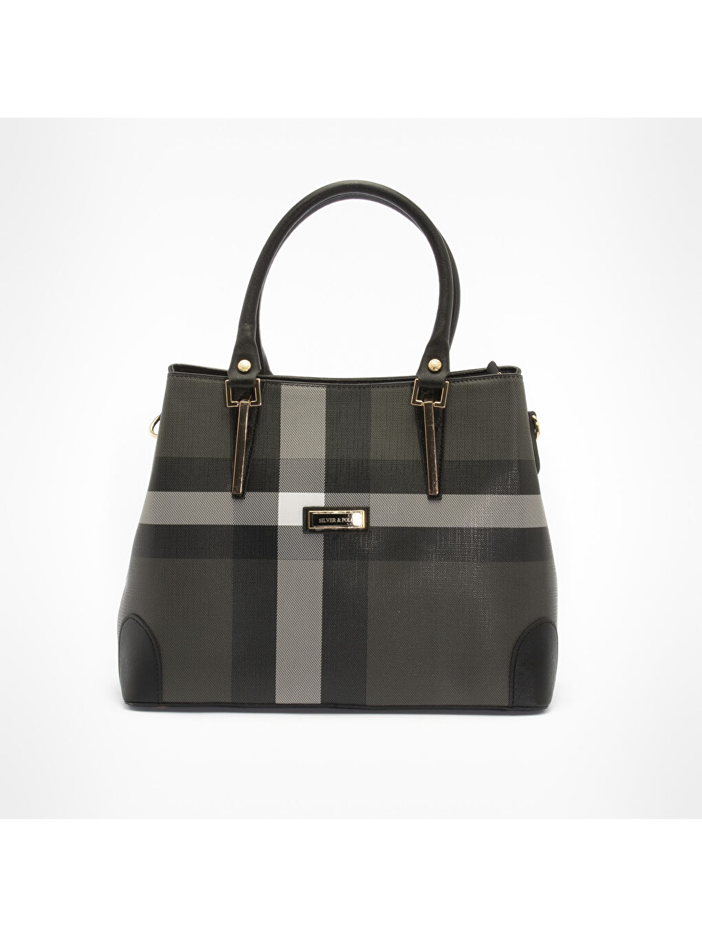 Siyah Kadın Omuz Çantası 667-33251 SILVER POLO BAYAN ÇANTASI M129 SİYAH-MAT SİYAH