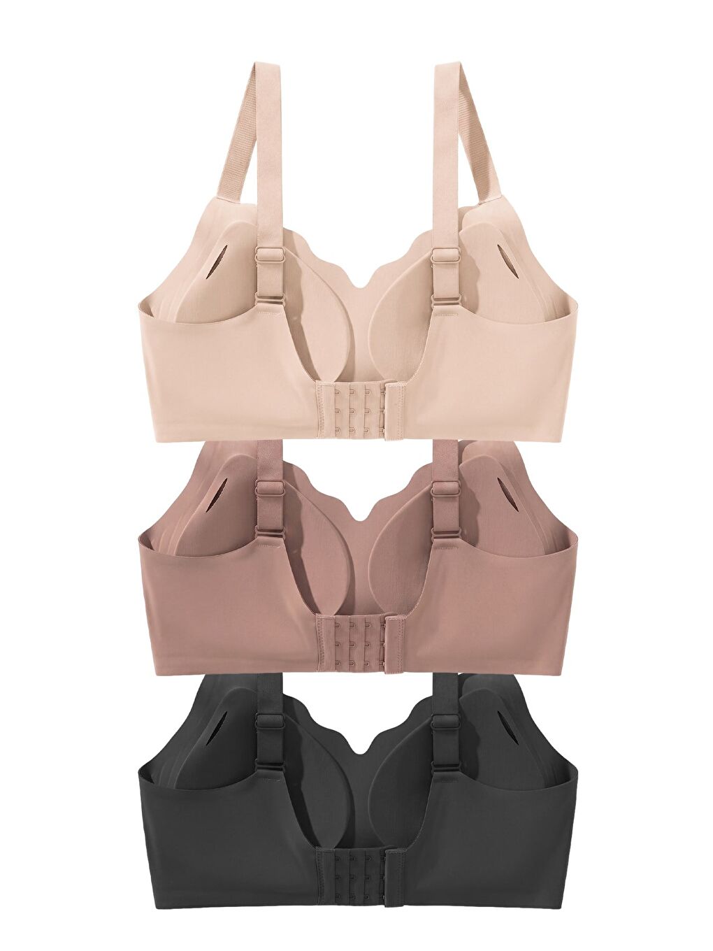 Karışık Seamless Bra - Smooth | Lazer Kesim Balensiz Ayarlanabilir Askılı Dikişsiz Kadın Sütyen 3'Lü Paket-1